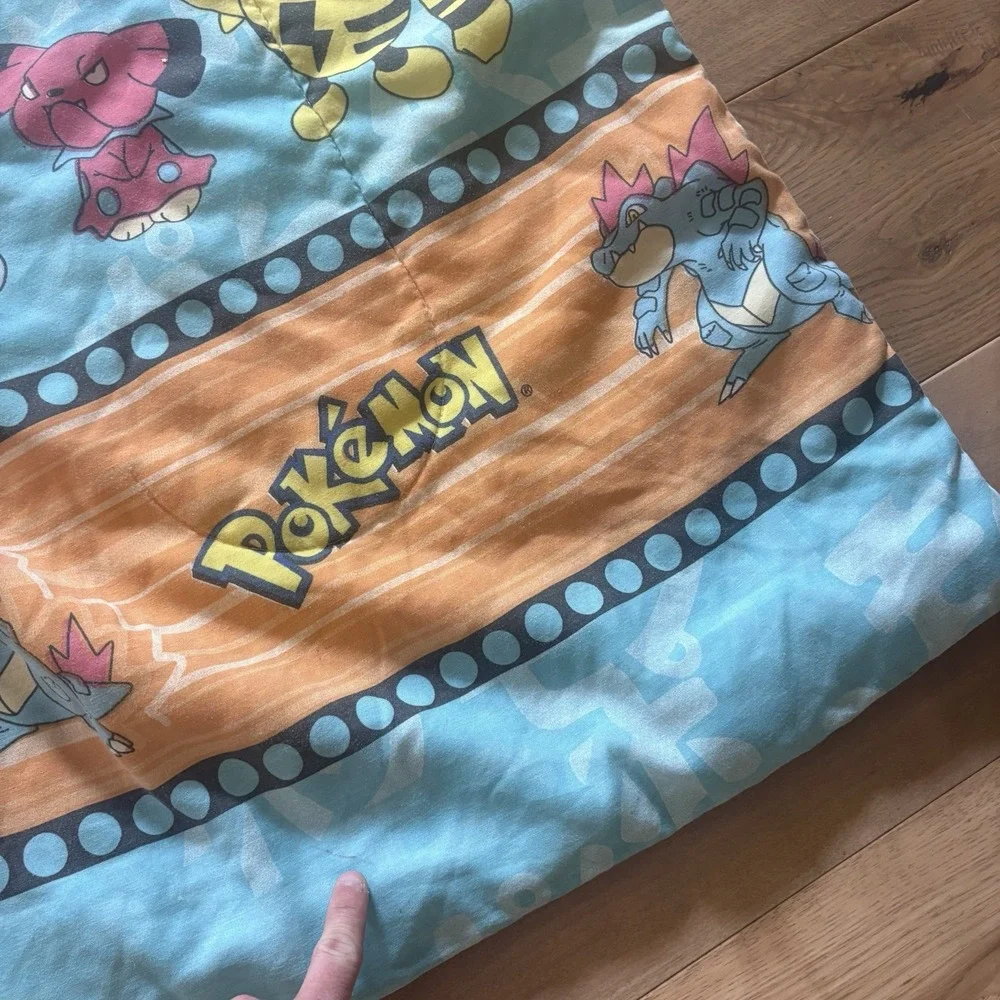 Vintage 1998 Pokemon Bed Comforter Blanket Nintendo Rare Video Game 86x58 RARE